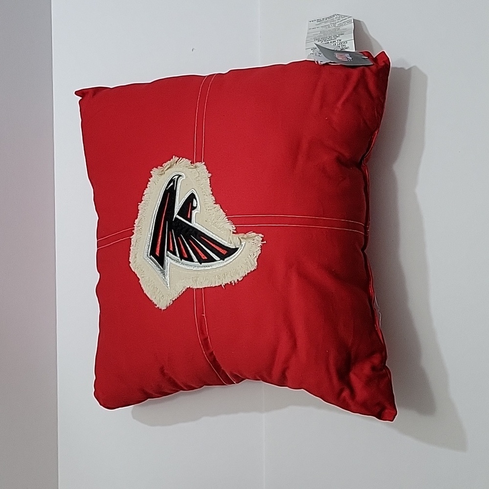 NWT NFL Atlanta Falcons Football Red Rise Up Fan Throw Pillow 18" Square